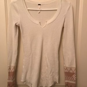 Free People Thermal Top with Detailed Cuff